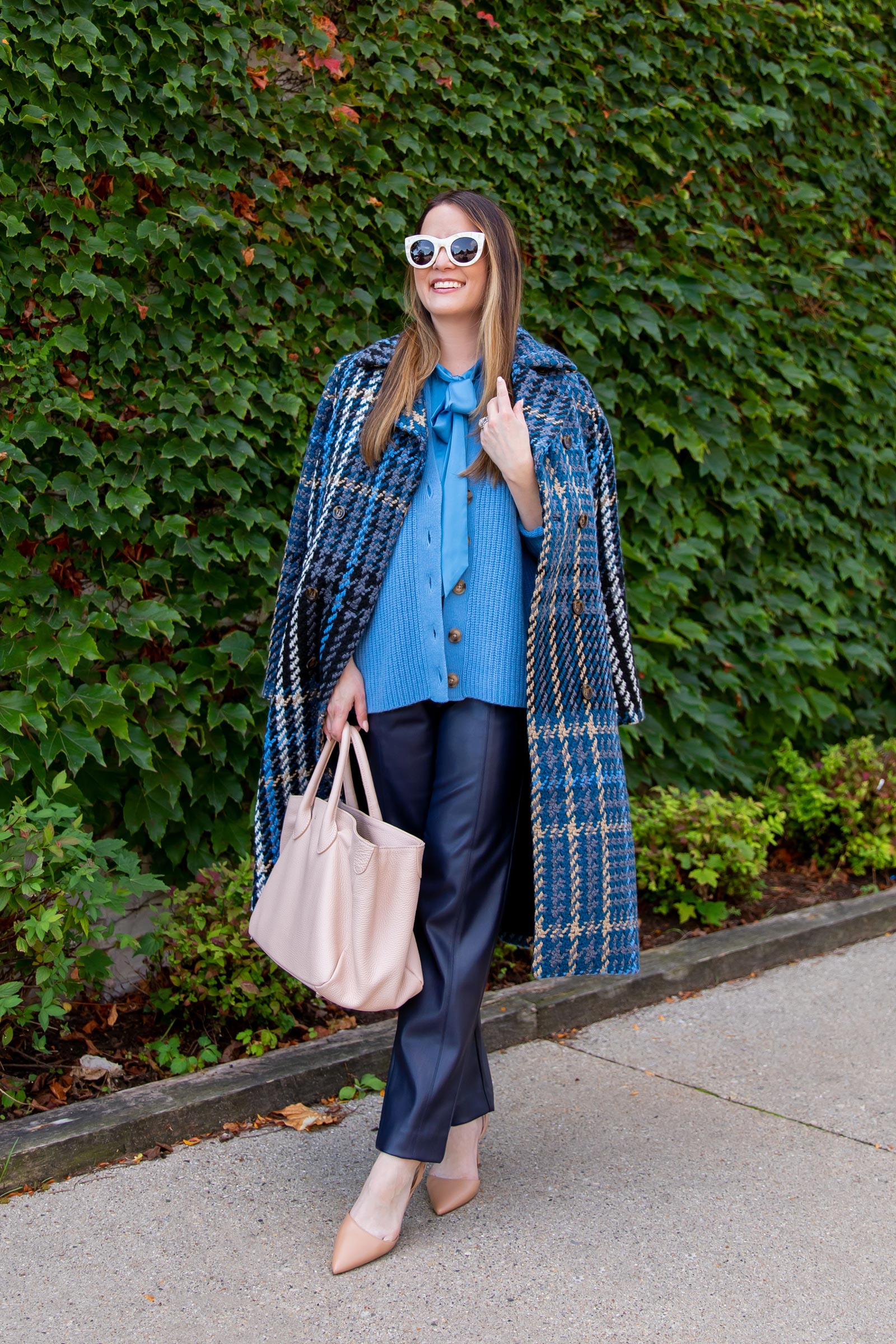 Ann Taylor Plaid Double Breasted Coat