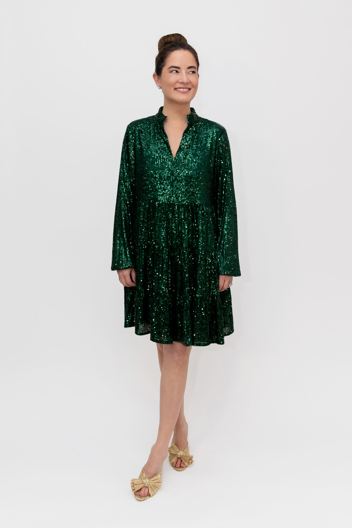 Sail to Sable Holiday Collection Emerald Sequin Dress