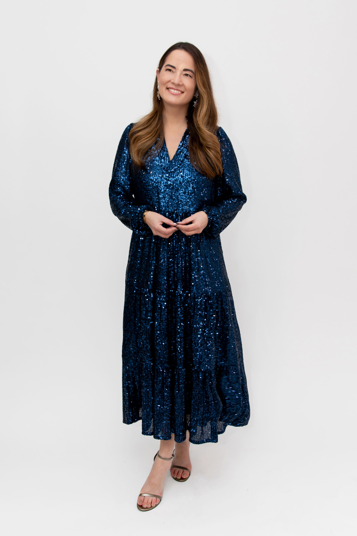 Navy Sequin Tiered Dress | Sail to Sable x Style Charade Holiday 2022