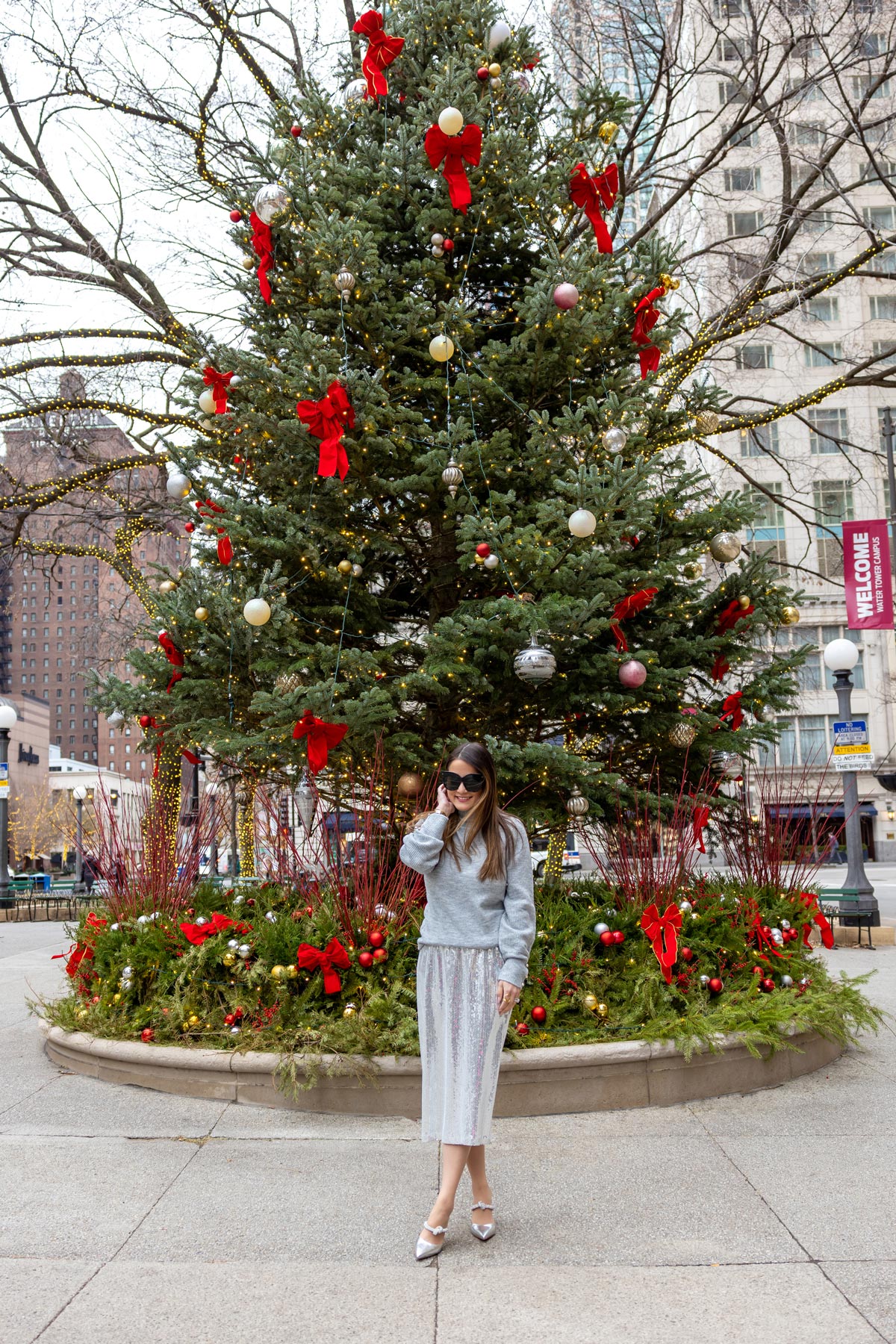Chicago Christmas Tree | Walmart Holiday Party Outfit
