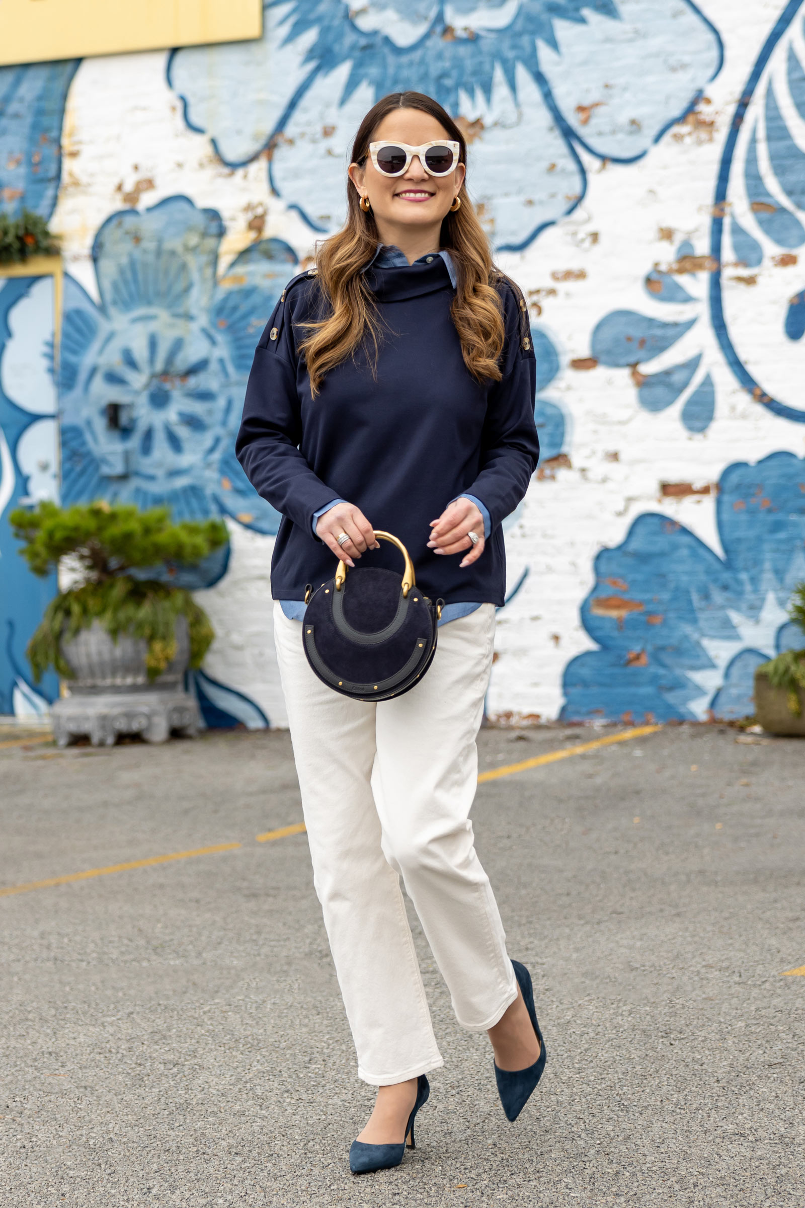 Navy Suede Chloe Bag