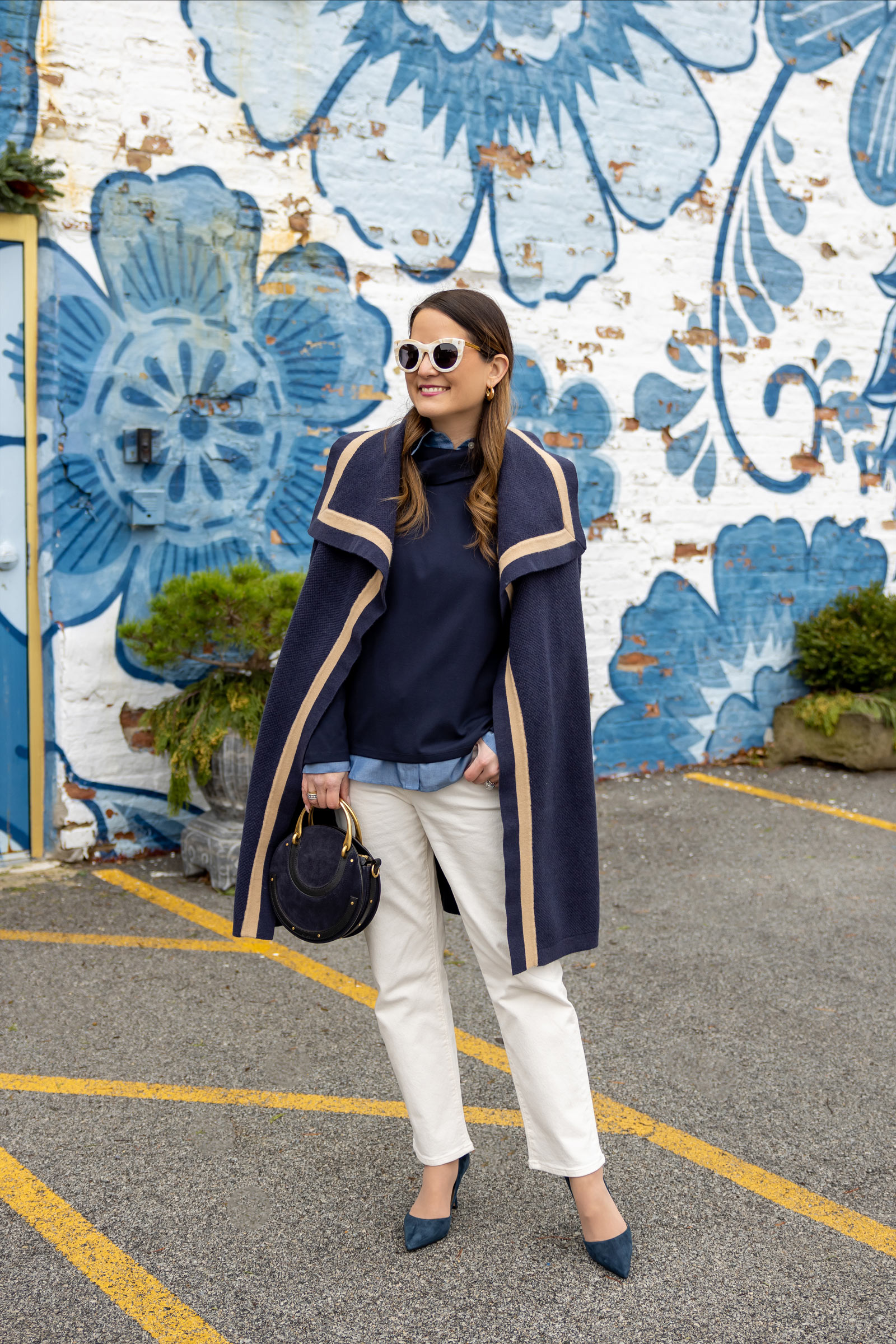 Ann Taylor Navy Long Cardigan