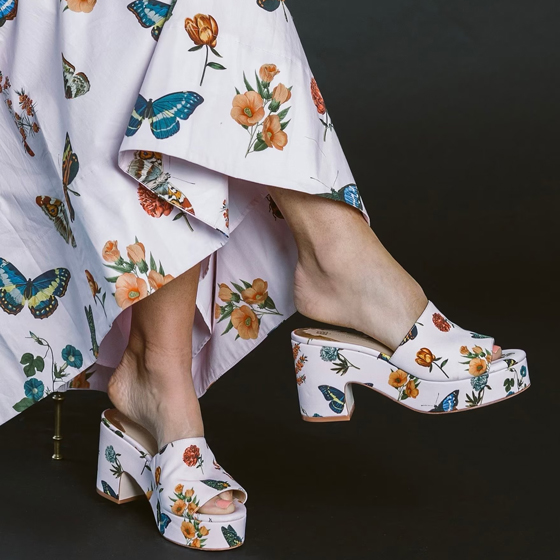 Jennifer Sumko Cove Butterfly Open Platform Mules