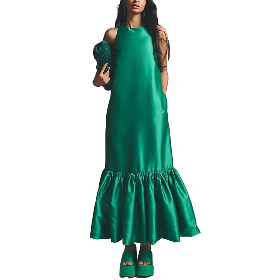 Emerald Ruffle Dress