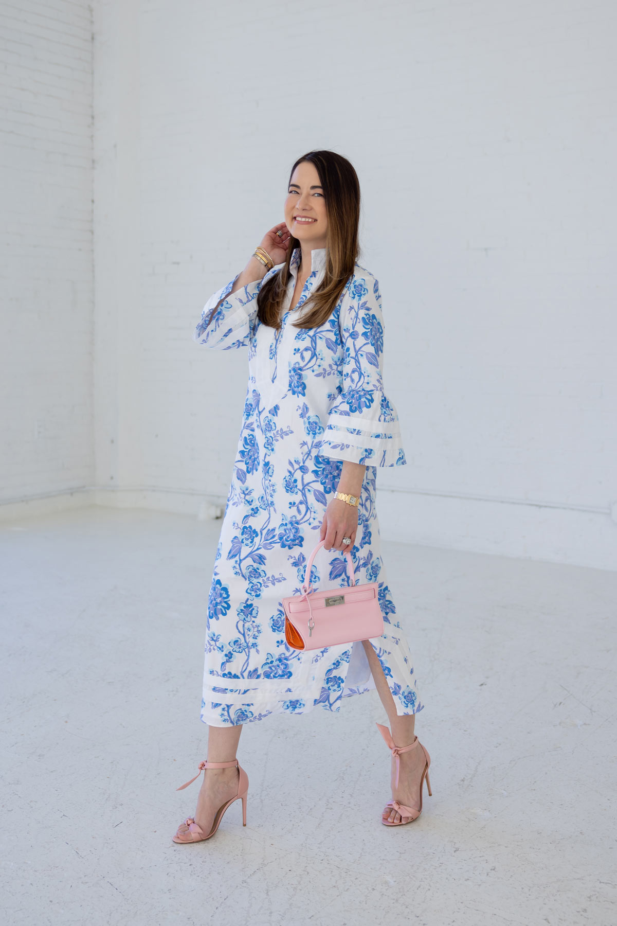 Sail to Sable Blue Floral Caftan