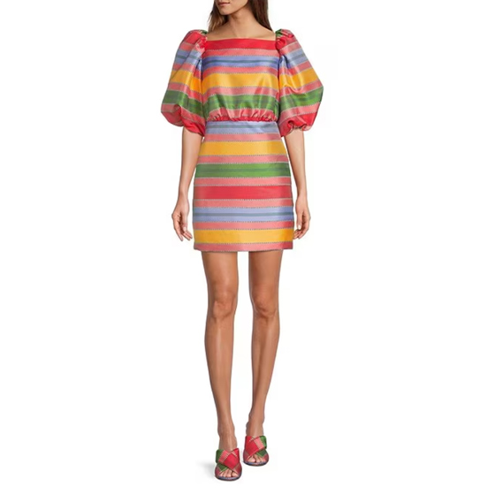 Nell Striped Jacquard Dress