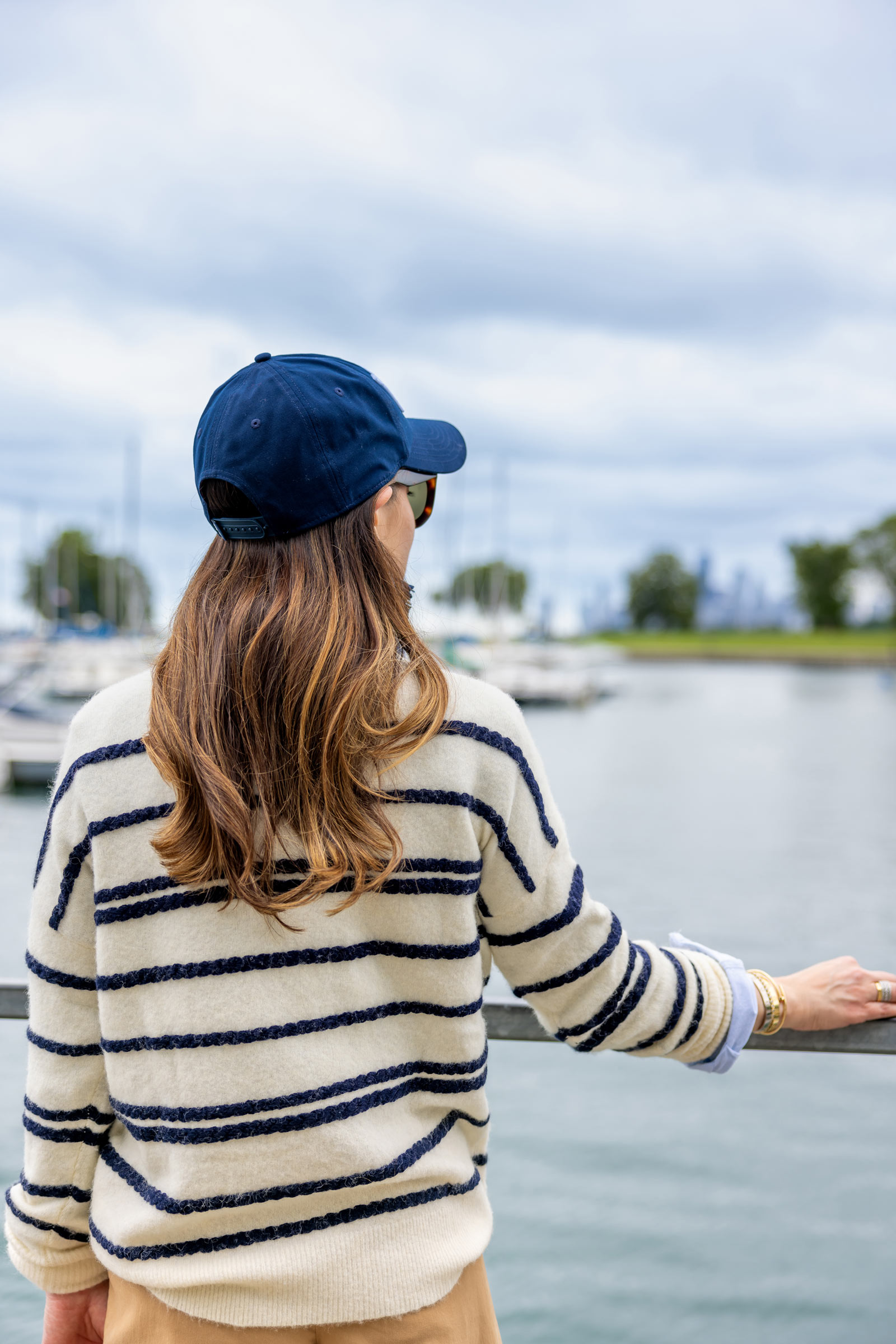 Jennifer Lake striped sweater