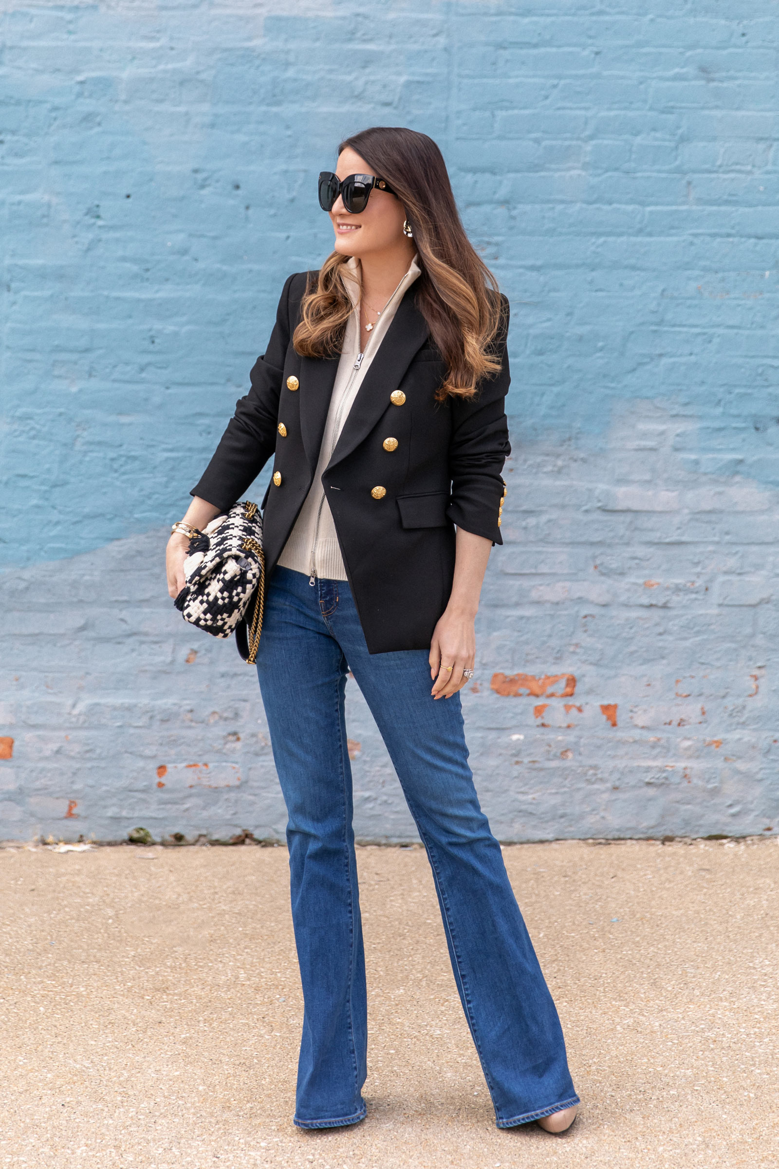 The Most Flattering Flare jeans by Veronica Beard + A White Top