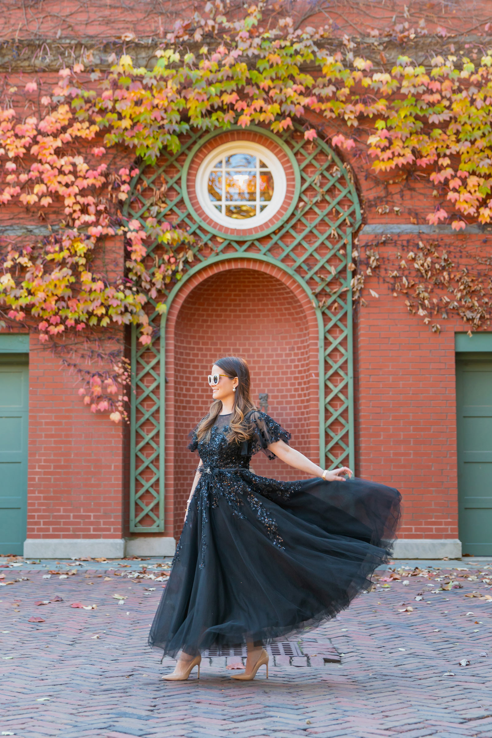 Jennifer Lake Mac Duggal Black Tulle Gown