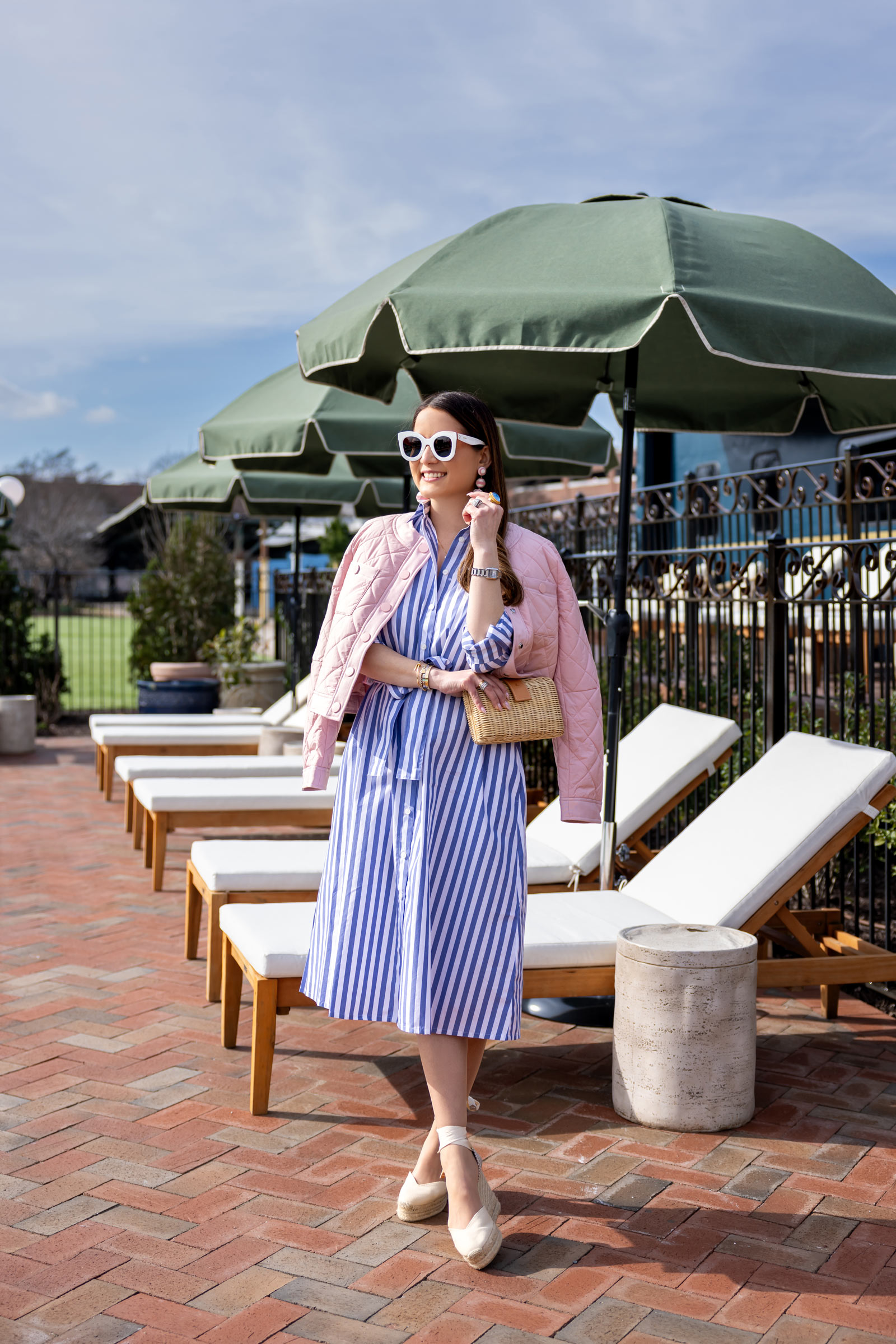 Ann Taylor Blue Stripe Shirtdress