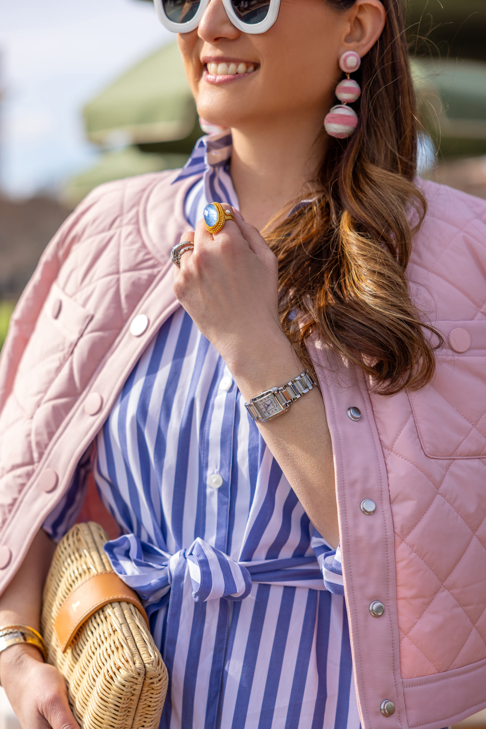 Jennifer Lake Ann Taylor Pink Quilted Jacket