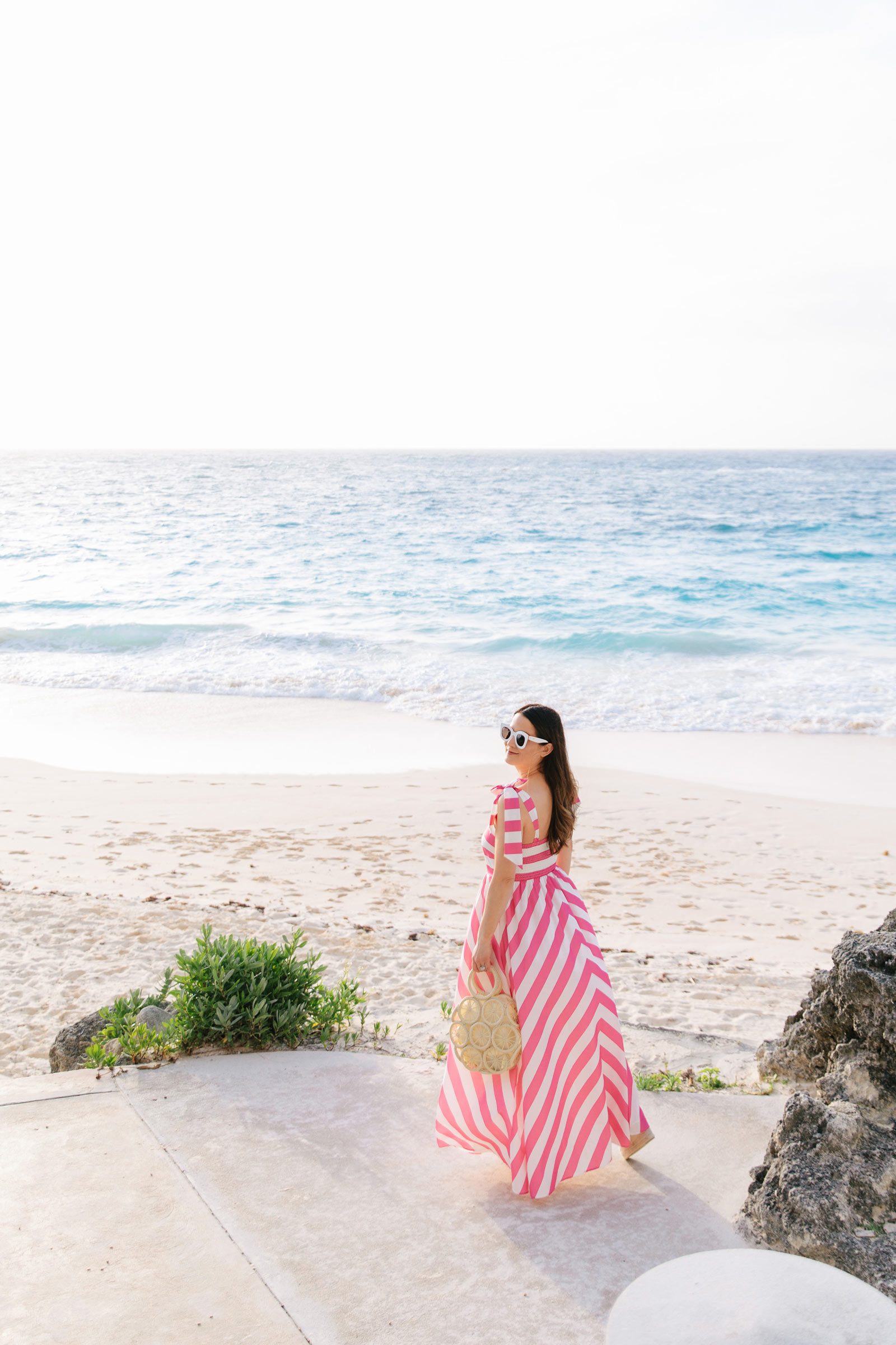 Jennifer Lake Pink Stripe Maxi Dress