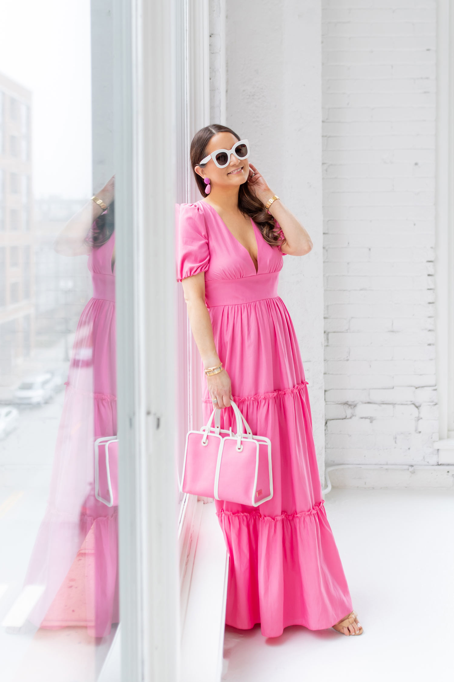 Jennifer Lake Pink Maxi Dress