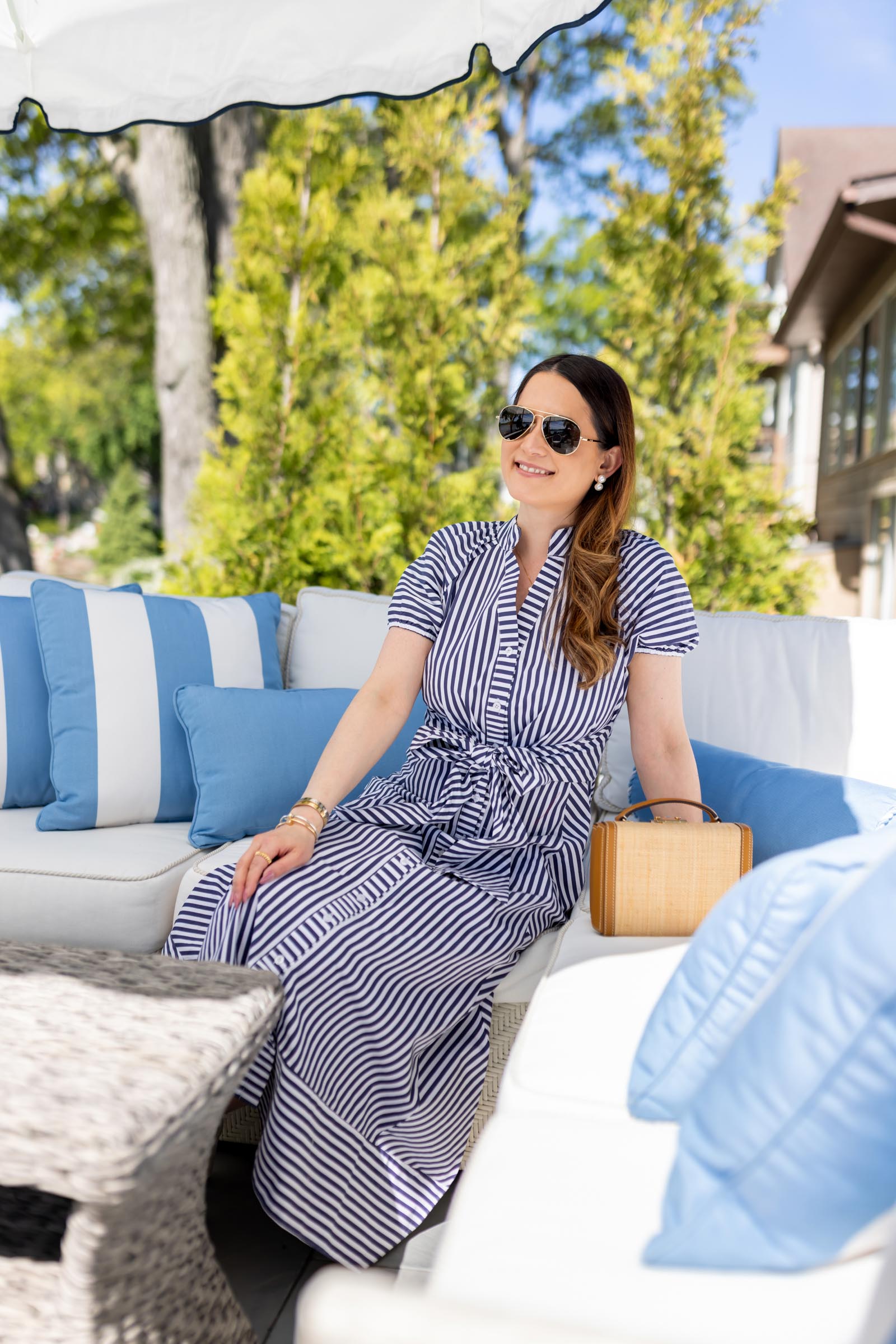 Jennifer Lake Sail to Sable Summer Abby Stripe Dress