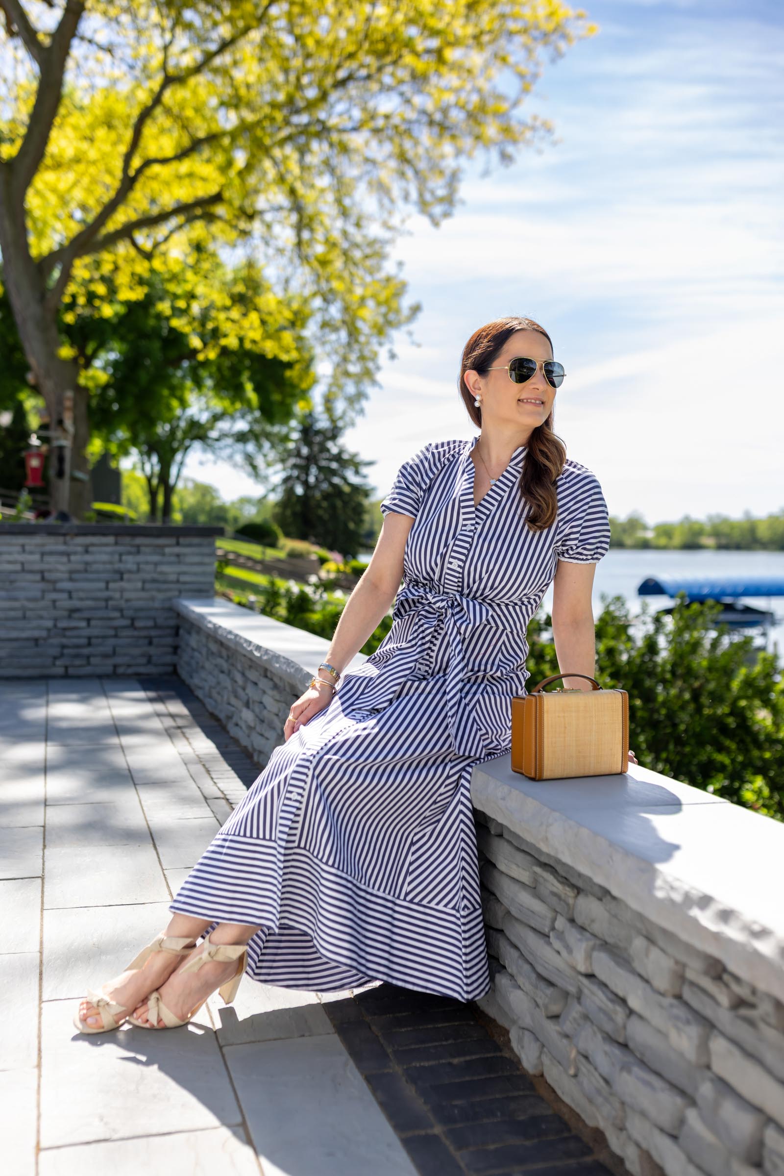Jennifer Lake Sail to Sable Summer Abby Stripe Dress