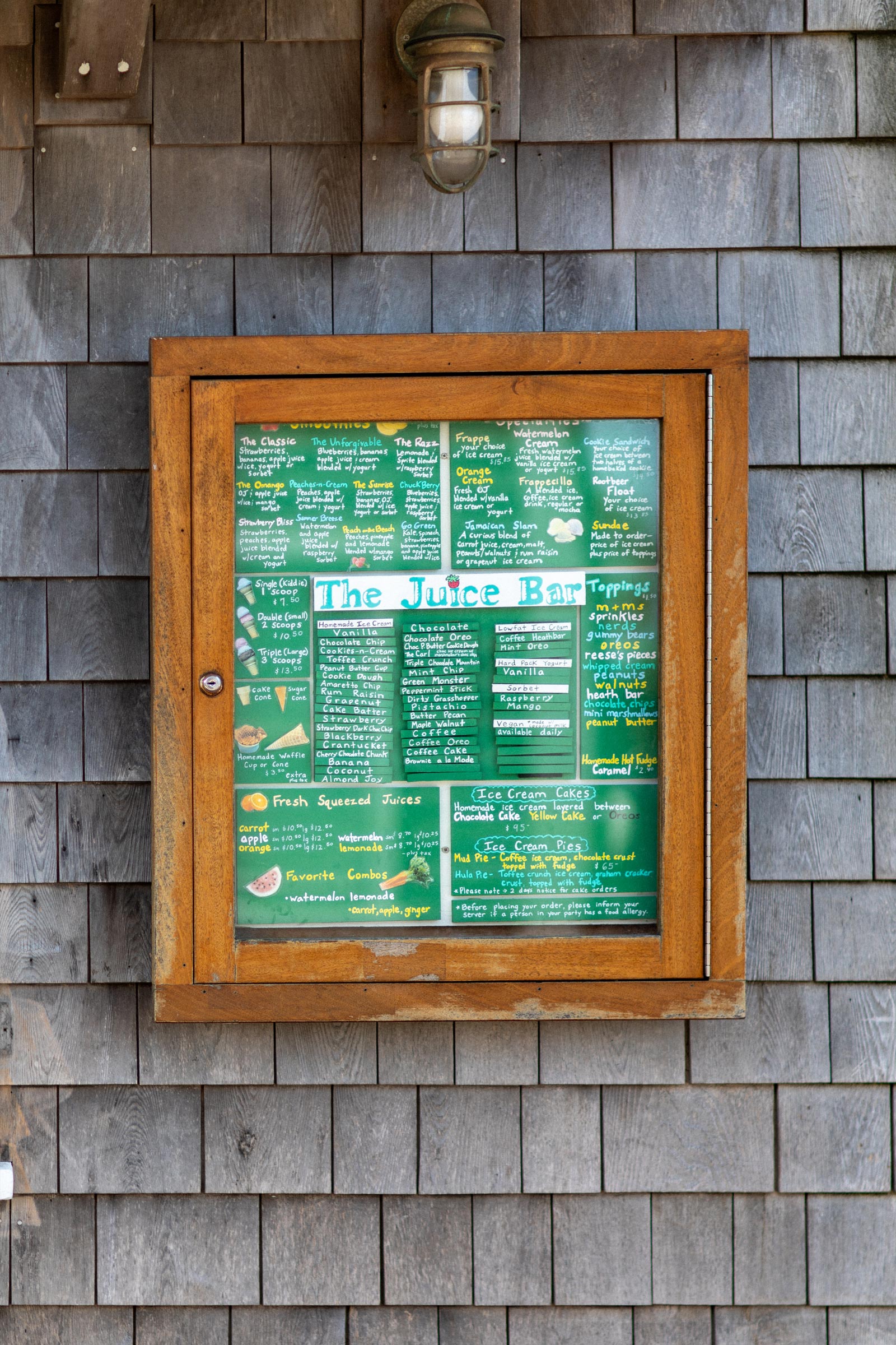 Juice Bar Nantucket Menu
