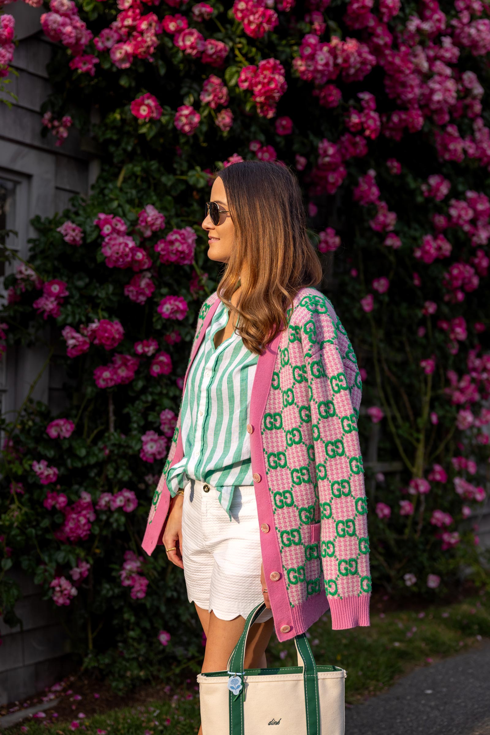 Gucci Pink Green Cardigan