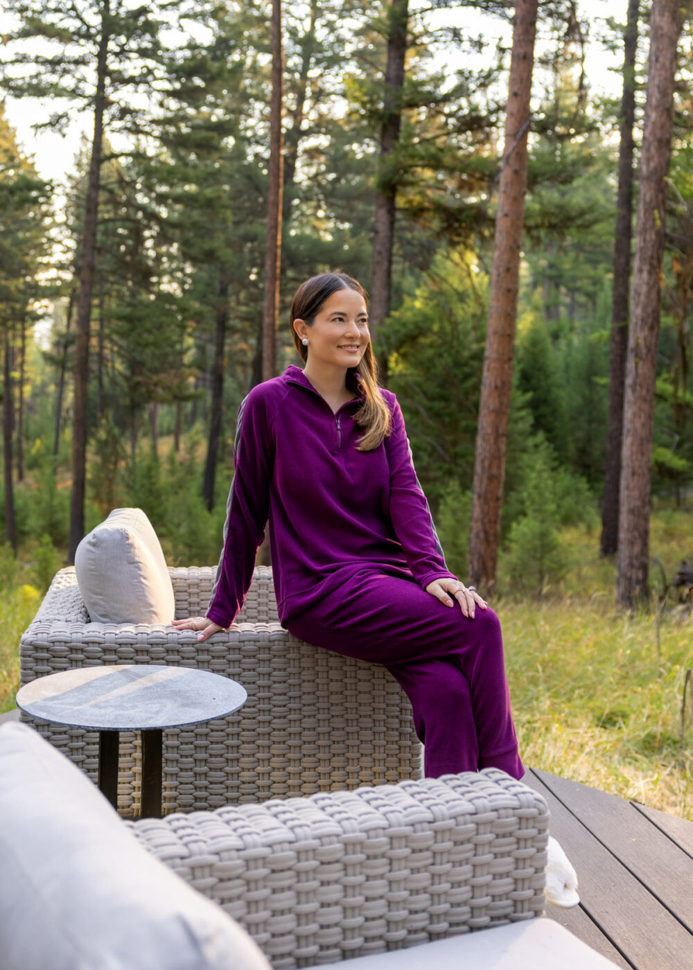Jennifer Lake Cuddl Duds Dark Purple Fleece