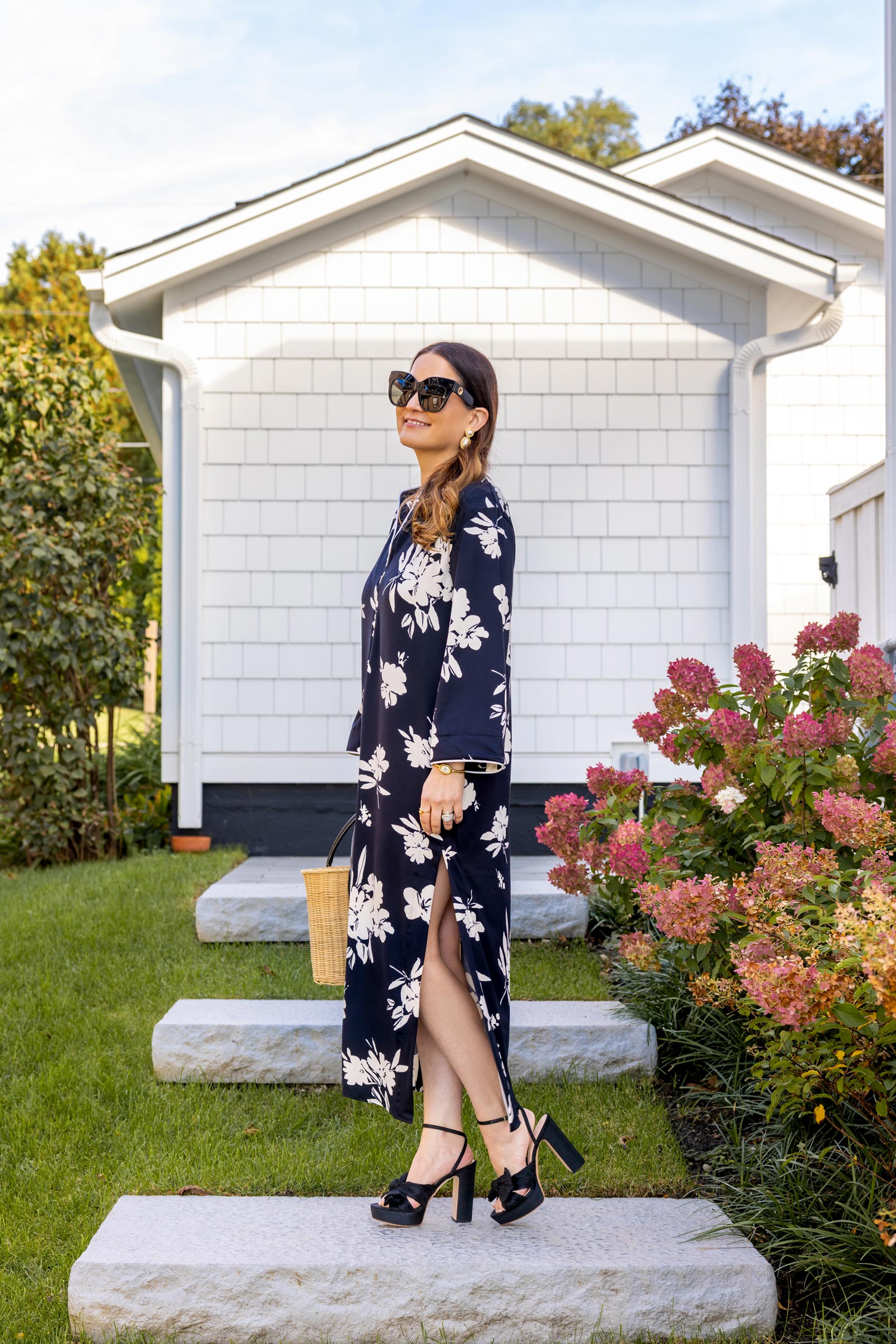 Jennifer Lake Kelly Golightly Black Floral Dress