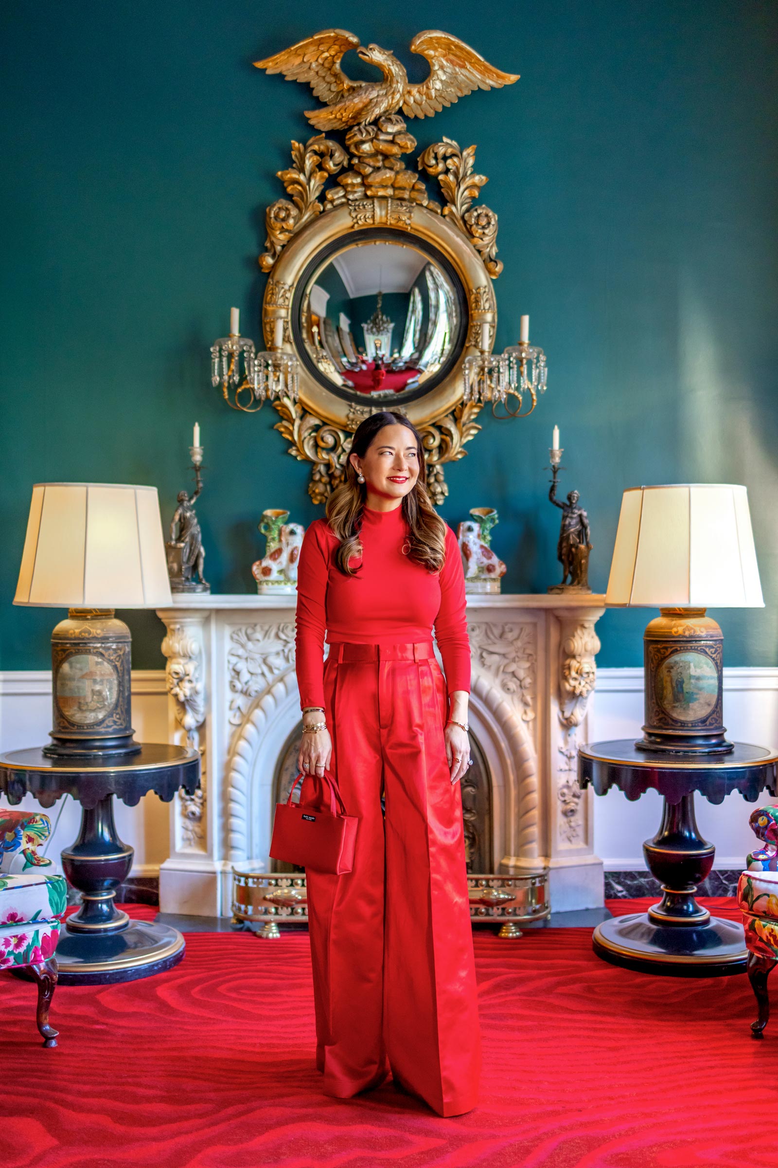 Polo Ralph Lauren Red Wide Leg Pant