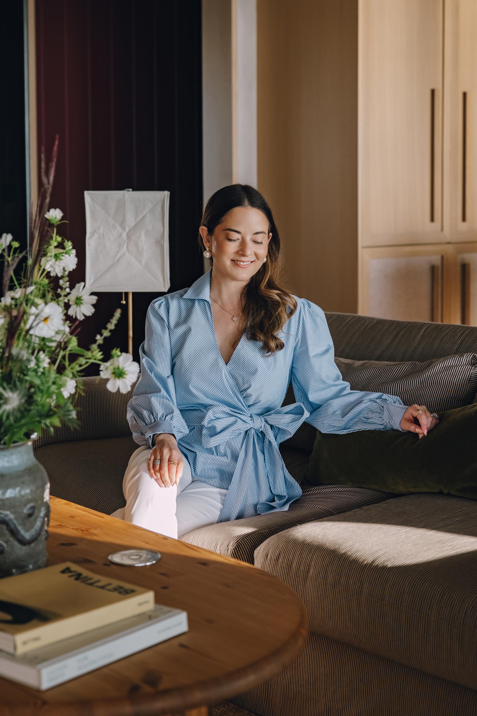 Tuckernuck Continental Stripe Tie Front Bow Bea Blouse