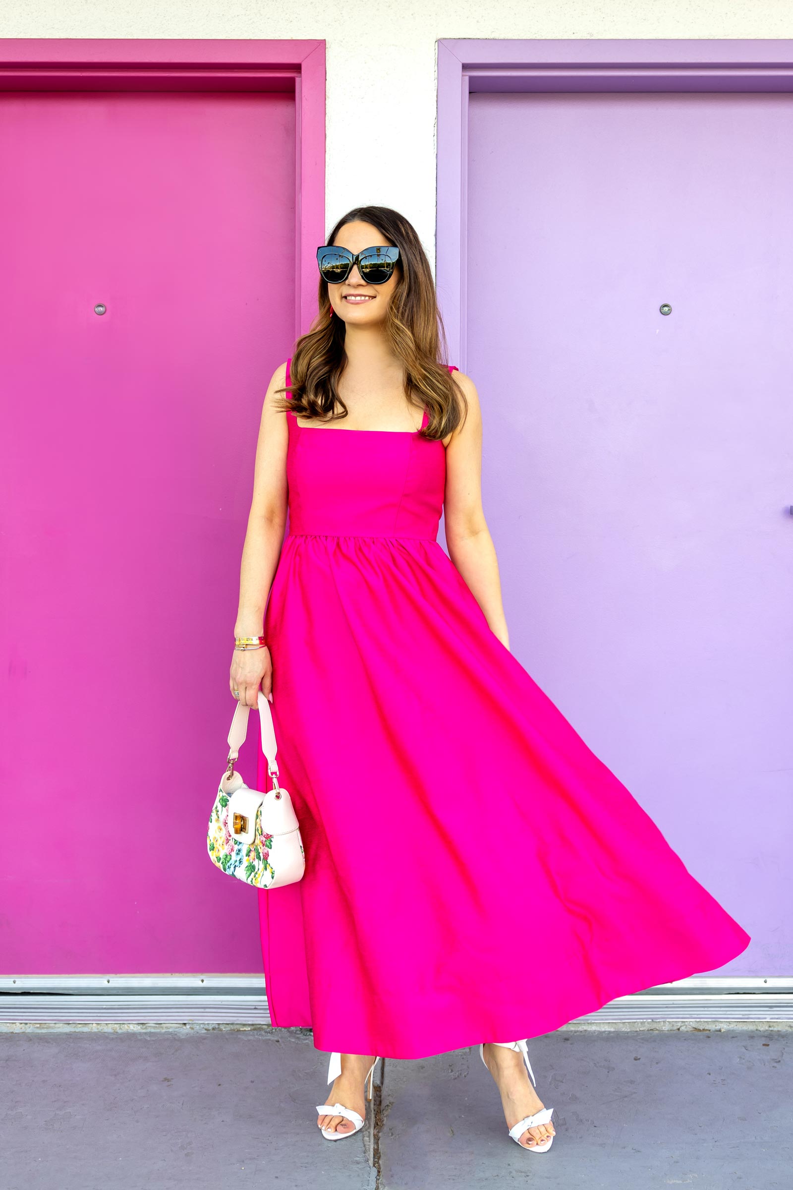 Tuckernuck Hot Pink Dupioni Esme Dress