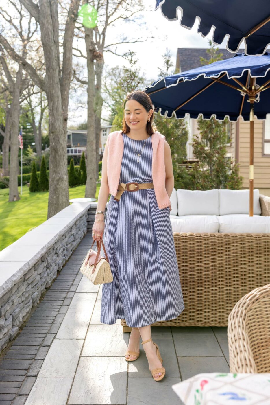 olina linen dress Organic Linen Wrap Dress Eliana Cloudy Blue ❤️ menique main image 0